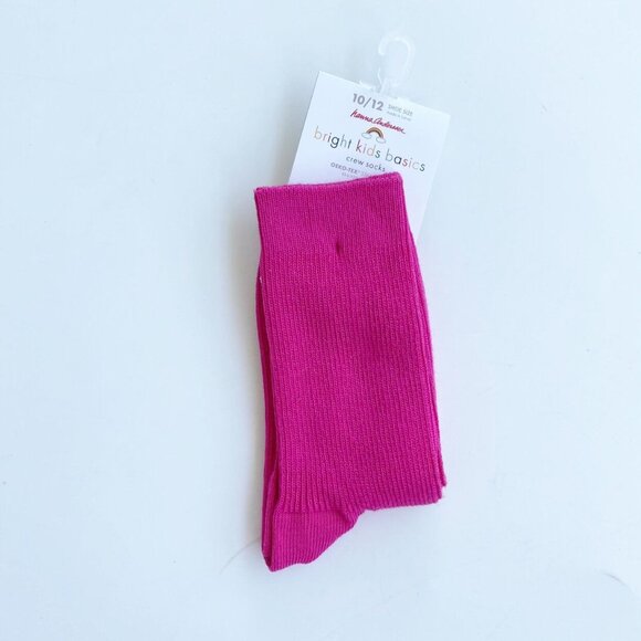 Hanna Andersson Pink Crew Socks In Size 10/12 Shoe Size - Picture 1 of 4